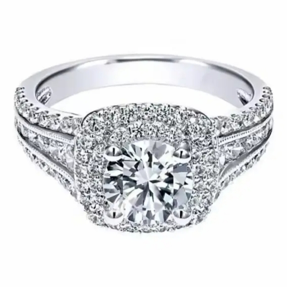 Women's rings 925 sterling silver Topaz & Zirconia stone size 6 to 9 - Picture 4 of 7